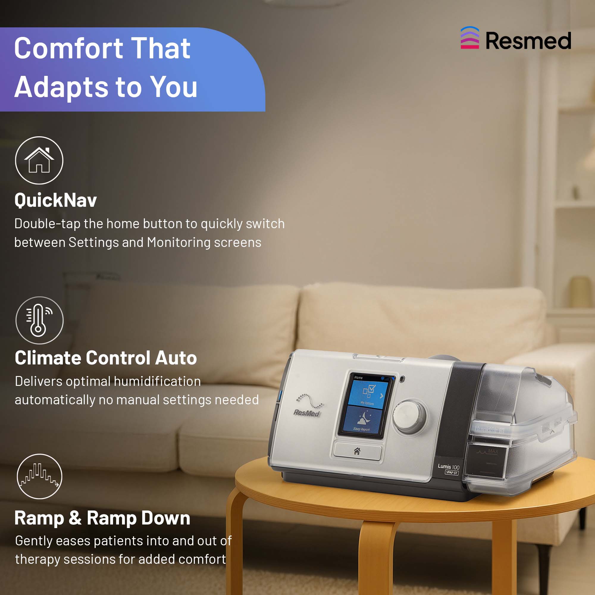 ResMed Lumis 100 VPAP ST Non- Invasive Ventilator