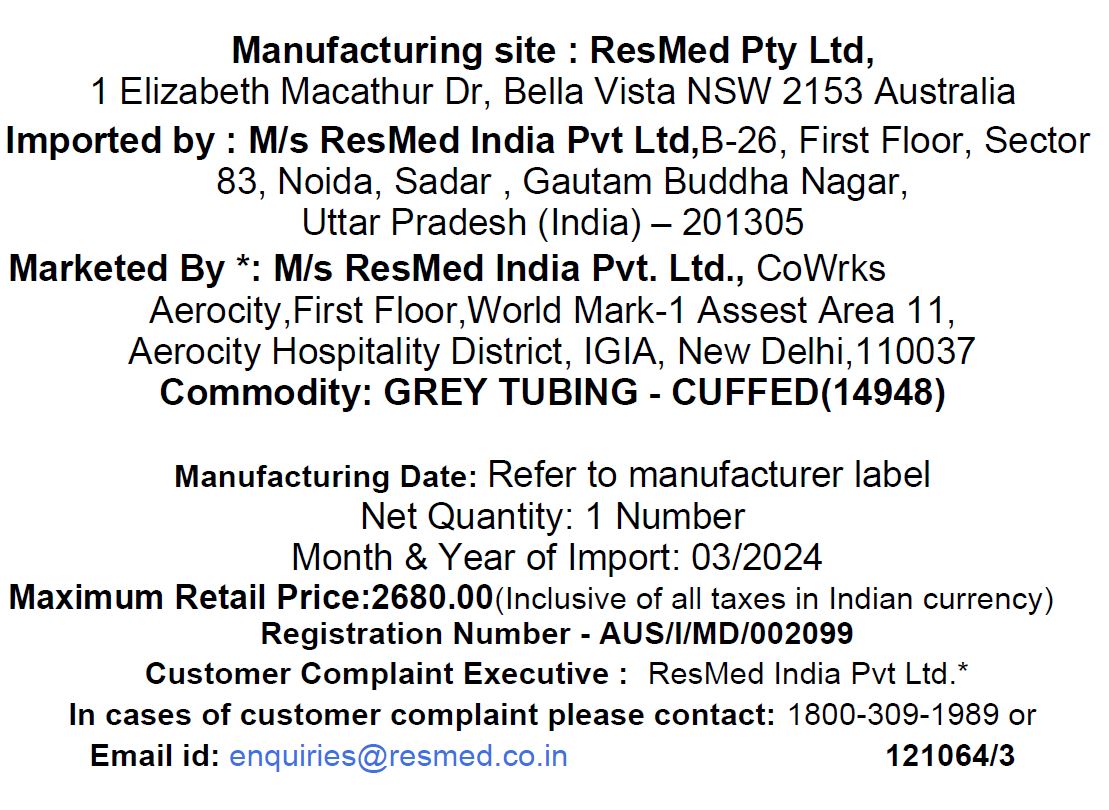 Grey Tubing - Cuffed, STD tubing
