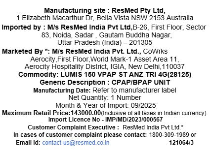 Resmed Lumis™ 150 VPAP ST Non‑Invasive Ventilator – Tripack 4G