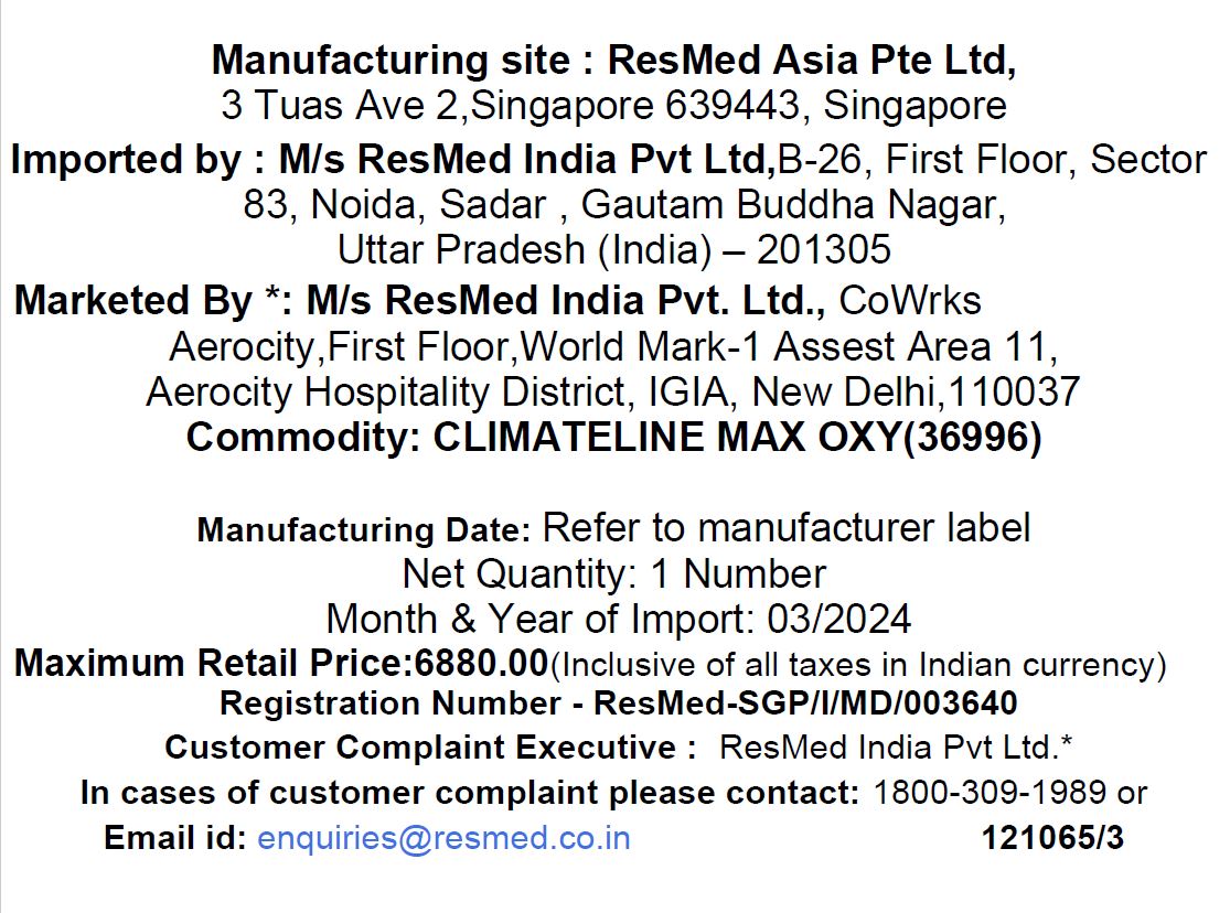 ResMed ClimateLine™ Max Oxy Heated Tubing