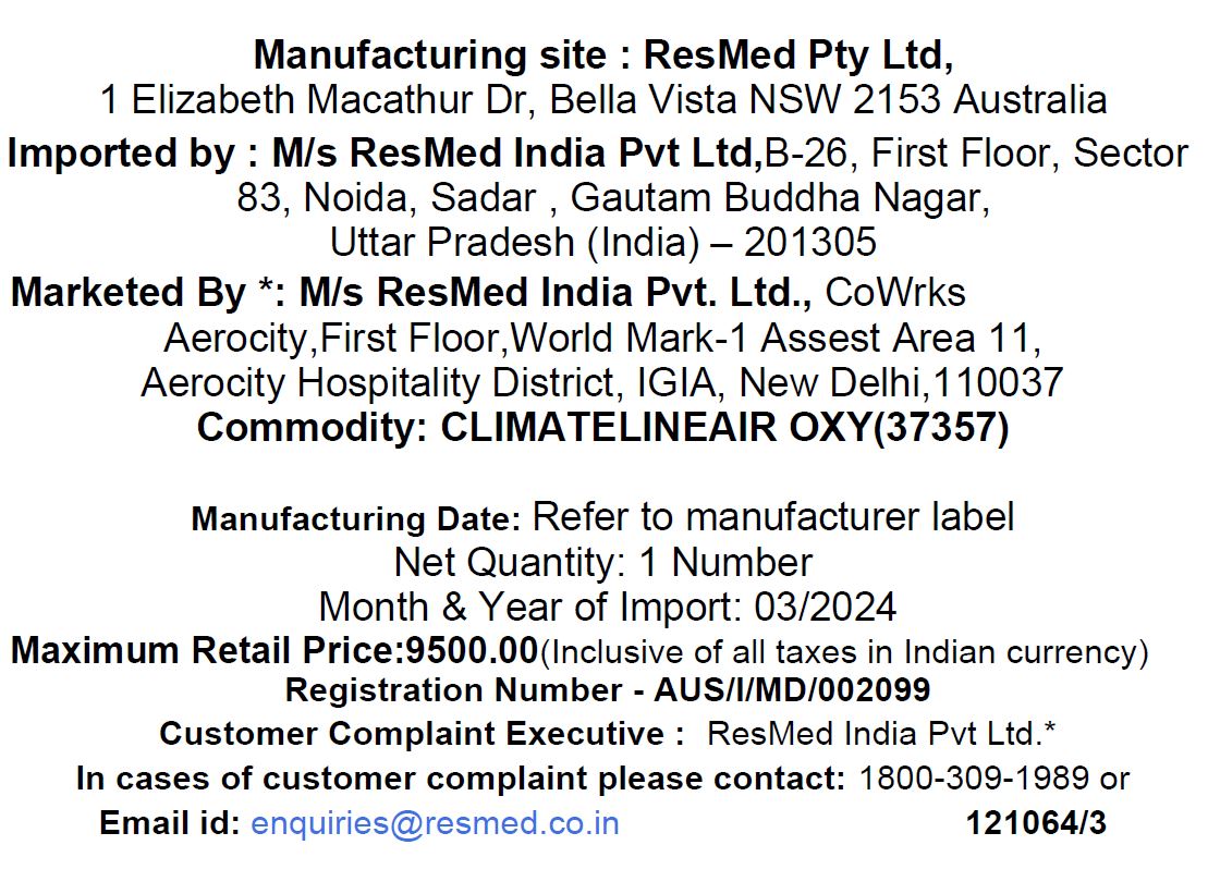 ResMed ClimateLine™ Air Oxy Heated Tubing