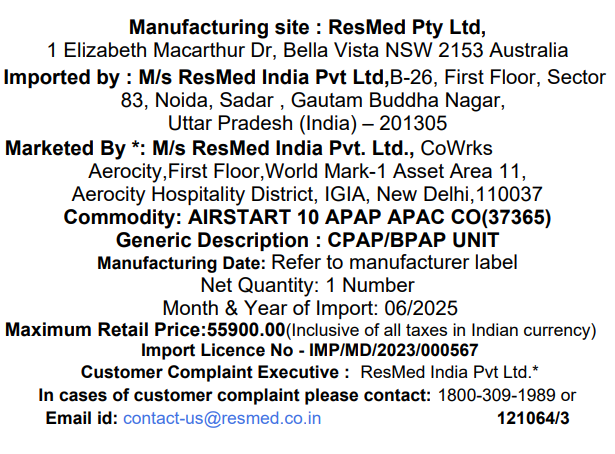 Rental AirStart™ 10 with 1 mask