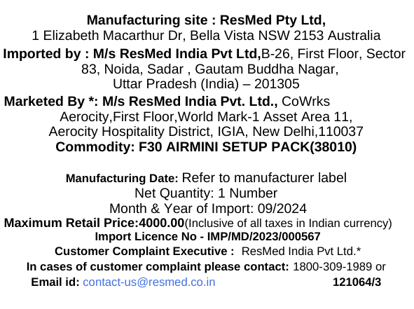 ResMed AirMini™ F30 Setup Pack (No Mask)