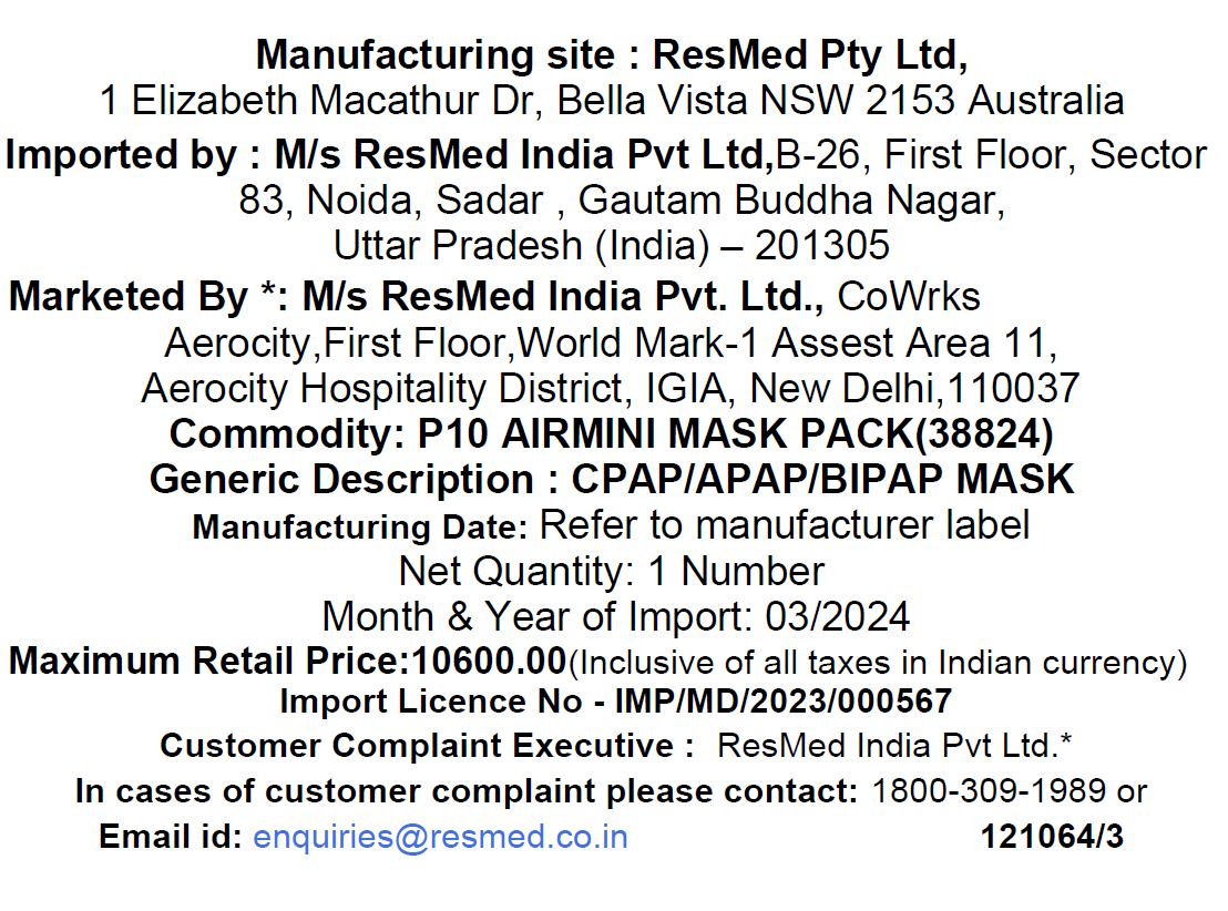 ResMed AirFit™ P10 for AirMini™