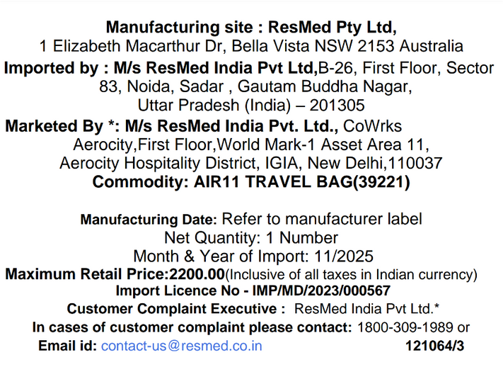 AirSense™ 11 Travel Bag