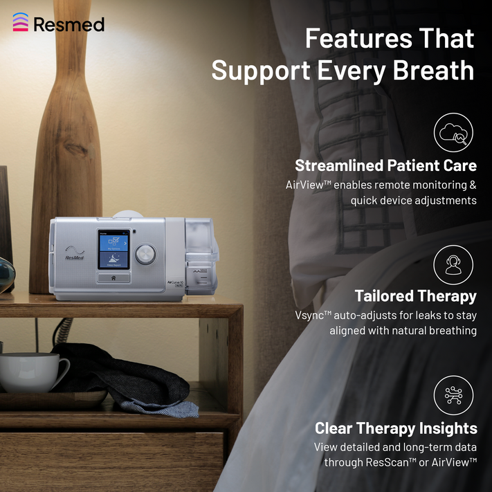 AirCurve™ 10 VAuto 4G Tripack With Humidifier and ClimateLineAir™ Tube