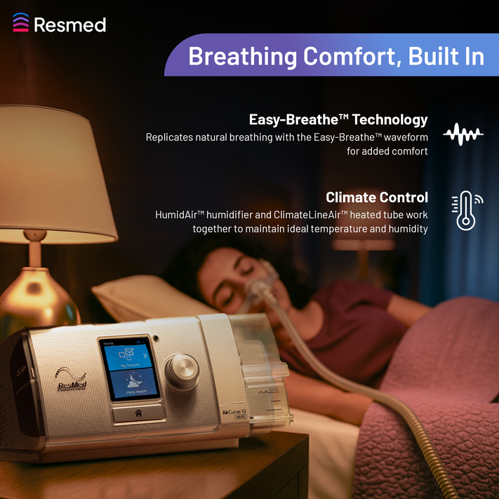AirCurve™ 10 VAuto 4G Tripack With Humidifier and ClimateLineAir™ Tube