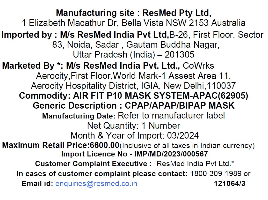 ResMed AirFit™ P10 Nasal Pillow Mask