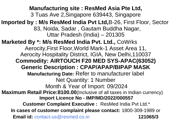 ResMed AirTouch™ F20 Full Face Mask