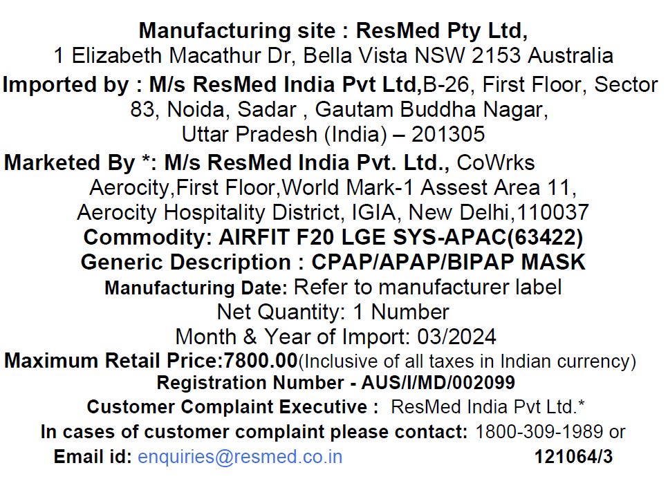 ResMed AirFit™ F20 Full Face Mask