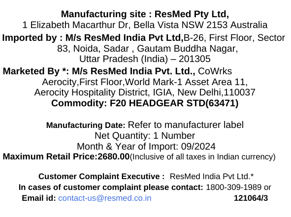 ResMed AirFit™  F20 Headgear