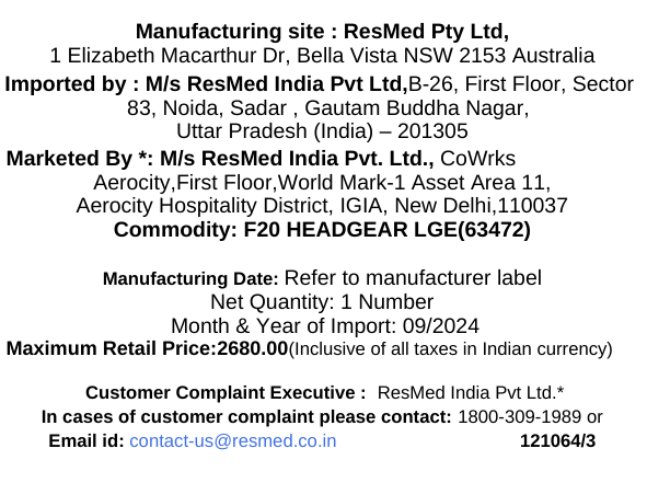 ResMed AirFit™  F20 Headgear