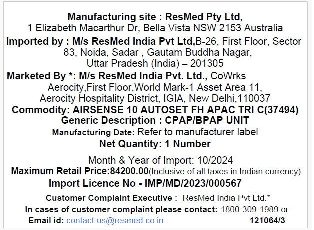 ResMed AirSense™ 10 AutoSet™ for Her CPAP Machine 4G