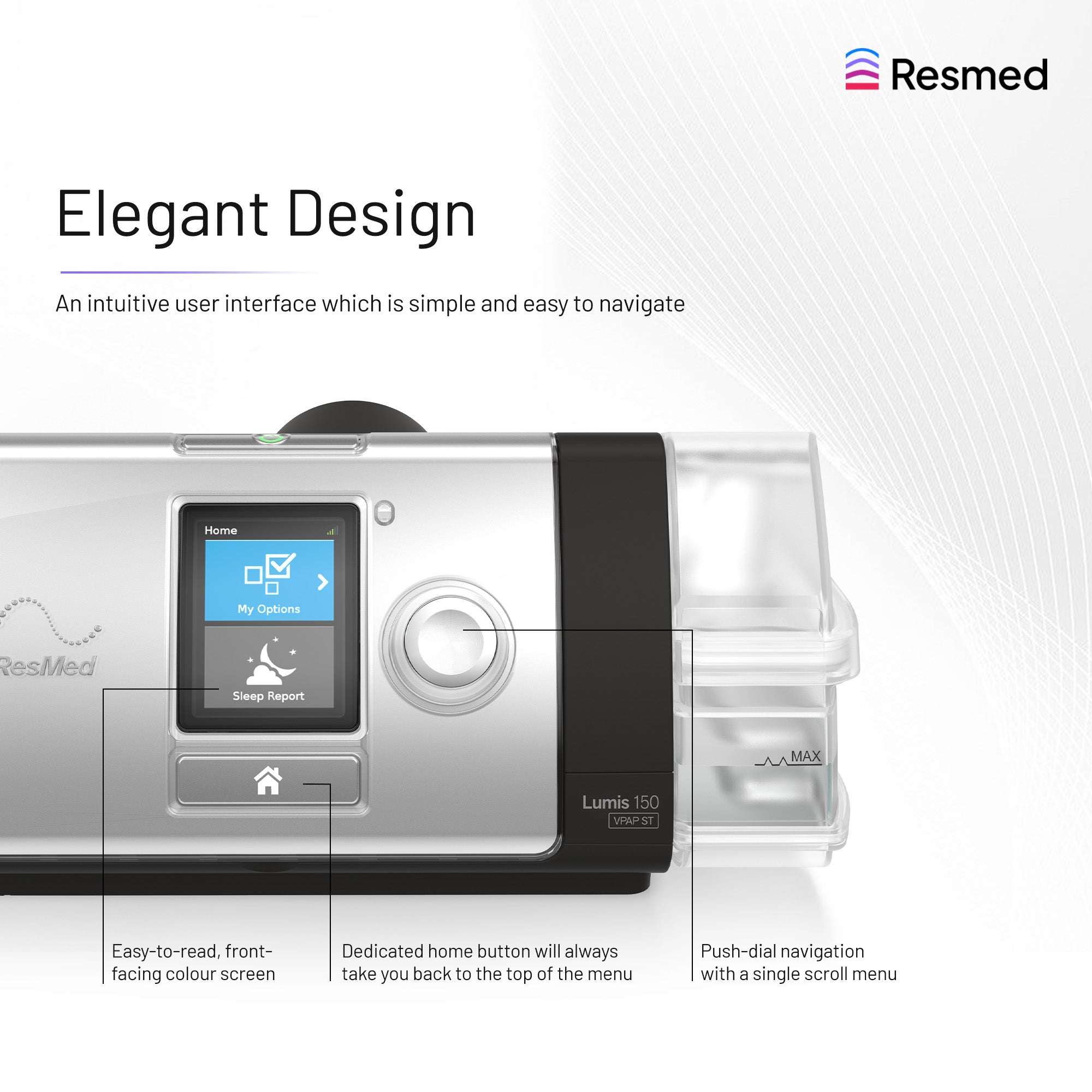 ResMed Lumis™ 150 VPAP ST Non- Invasive Ventilator Tripack 4G