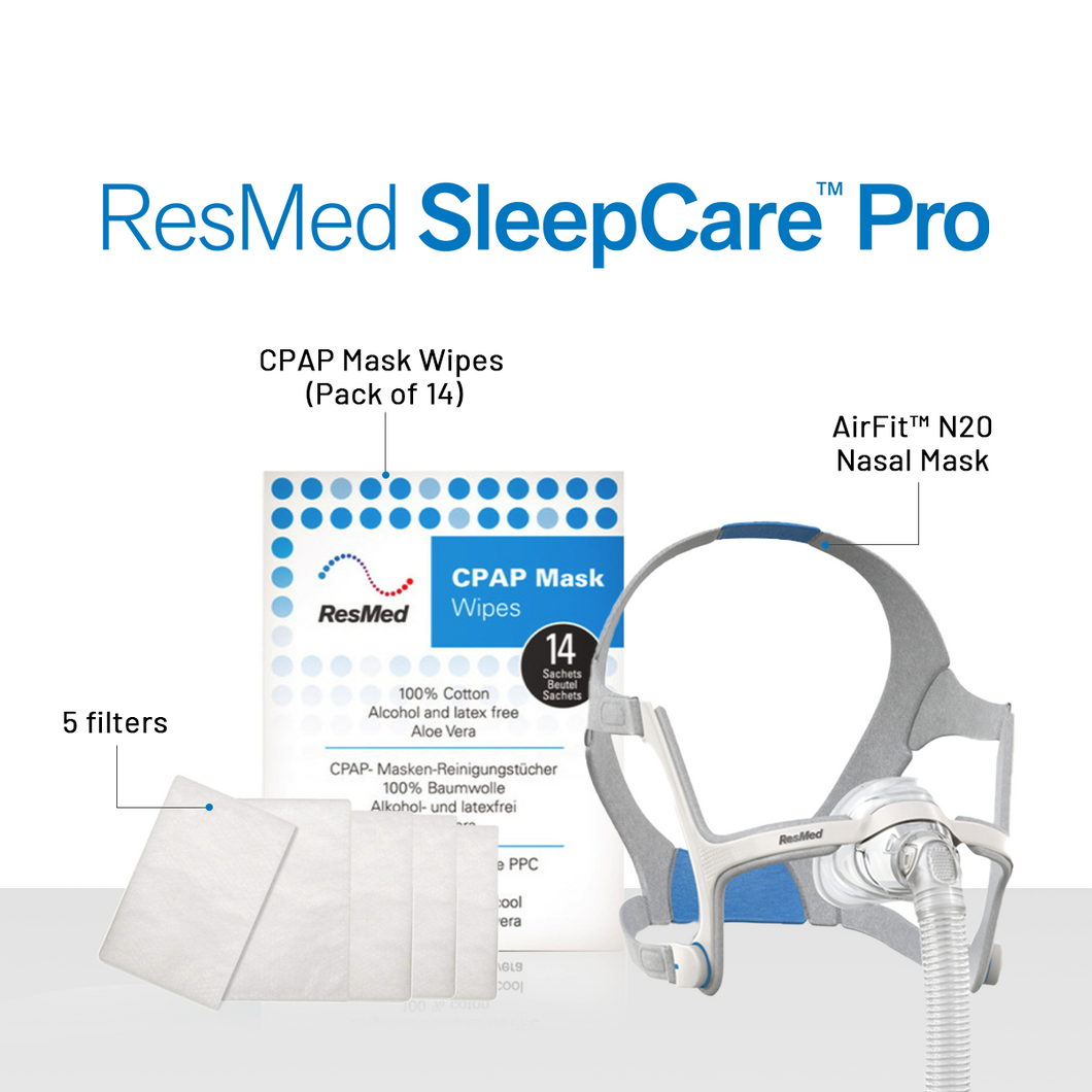 ResMed SleepCare™ Pro with  AirFit™ N20 Mask (N20 Mask+6 Filters+ResMed Benefits)