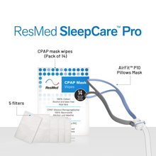 Load image into Gallery viewer, ResMed SleepCare™ Pro with  AirFit™ P10 Mask (P10 Mask+6 Filters+ResMed Benefits)
